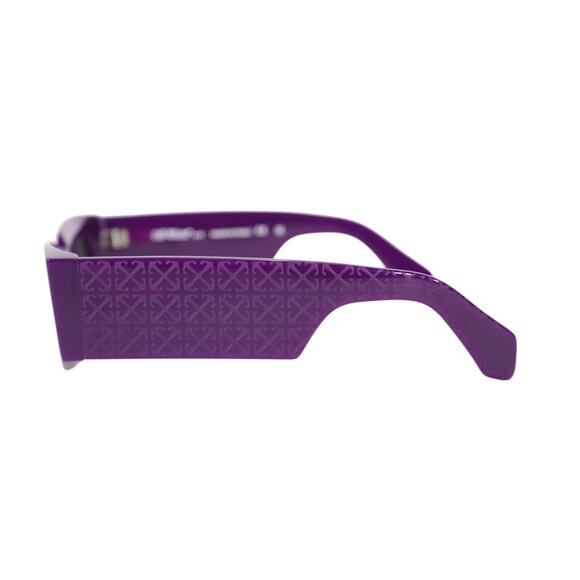 Off-White CARY Narrow Rectangle Sunglasses – Shiny Purple / Dark Gray – NWT - Picture 3 of 7